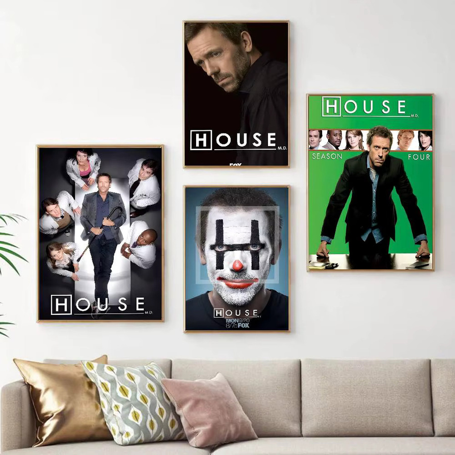 House MD TV-Show Poster selbstklebende Wandkunst in HD-Qualität Retro Wanddeko Mehrfarbig - Bild 2