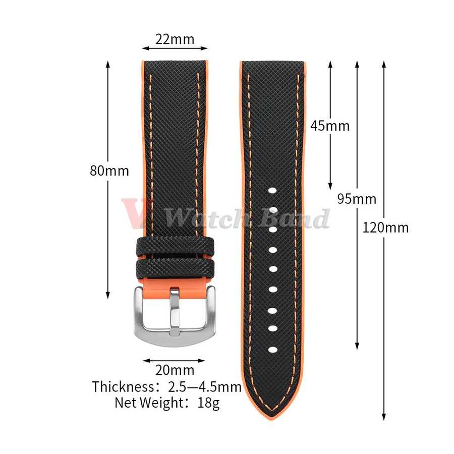 nxalp Uhrenarmband Silikon, Nylon-Segeltuch-Gummi-Hybrid, Herren - Bild 4