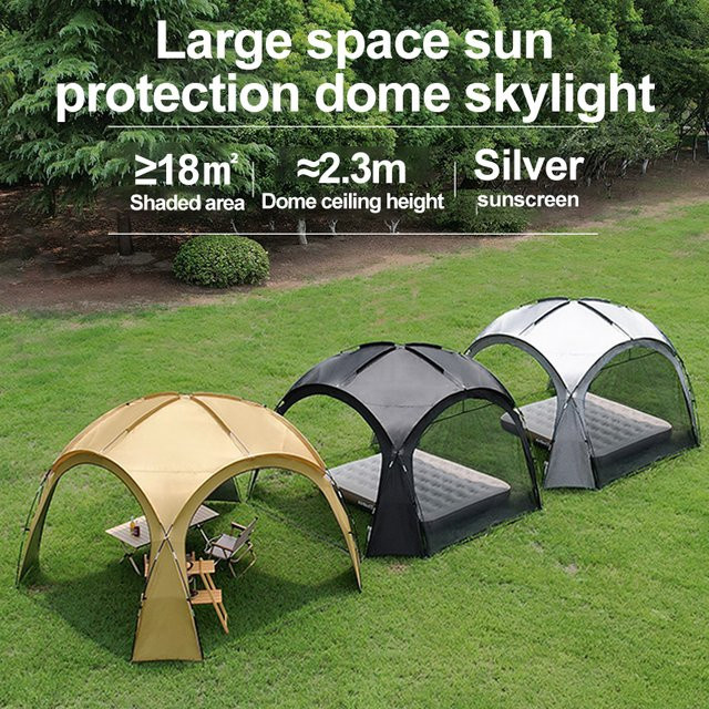 Sonuto Campingzelt für 8–13 Personen in Schwarz, wetterfestes Outdoor-Zelt mit integrierter Auto-Markise und Mückenschutz, faltbarer Familien-Pavillon - Bild 1