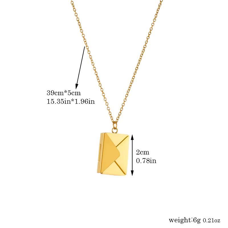 DIEYURO Halskette mit Umschlag Anhänger, Edelstahl, Gold, Damen - Bild 2