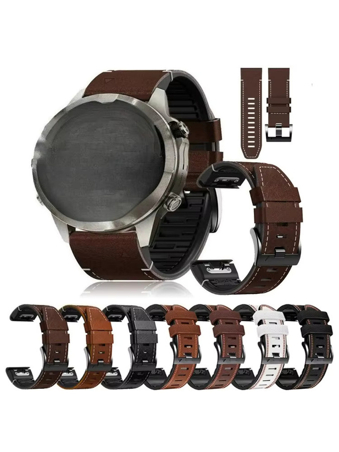 QuickFit Uhrenarmband Leder-Silikon, 26 mm, 22 mm, Unisex - Bild 4