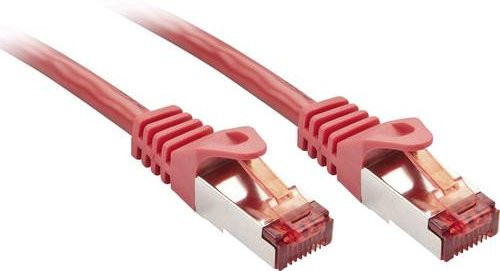 LINDY RJ45 Patchkabel CAT 6 S/FTP Ethernet LAN Kabel Rot, Länge: 5,00 m - Bild 1