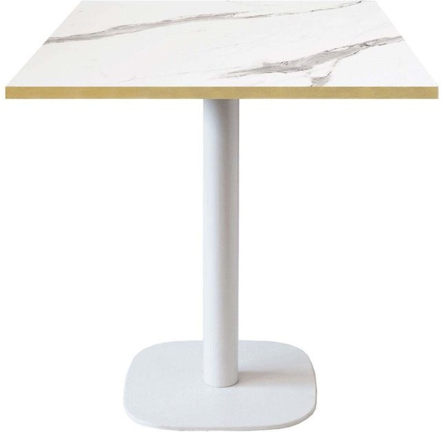 RestooTab Tisch Round quadratisch mit weißem Gestell und weißer Platte, B/T/H: 70 x 70 x 75 cm - Bild 1