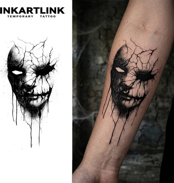 INKARTLINK Broken Face Juice Tattoo Patch, wasserdicht - Bild 1