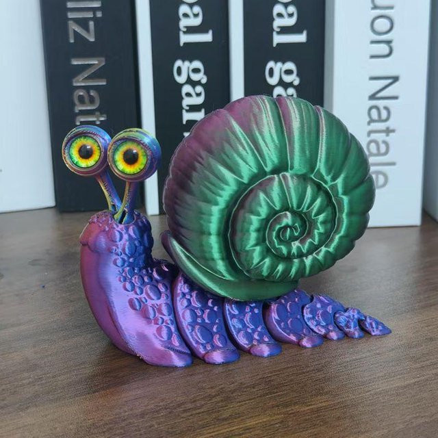 Bunte Schneckenfigur als Gelenkfigur und Tiermodell für die Desktop-Dekoration, Marke MARKET-2, Farbe: Mehrfarbig, Höhe: 10 cm - Bild 1