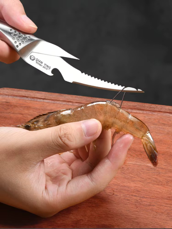 PLYS Multifunktionsmesser aus Edelstahl in Silber zum Öffnen von Austern, Garnelen und Muscheln - Bild 6