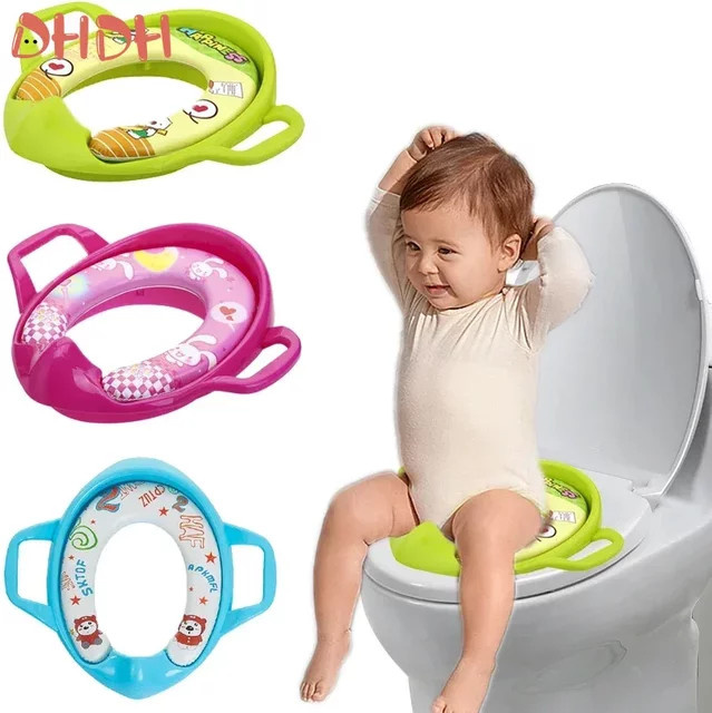 DHDH Kleinkind-Töpfchen als Baby-Toilettentrainer in Grün, tragbar und rutschfest mit ovalem Bodendesign - Bild 1