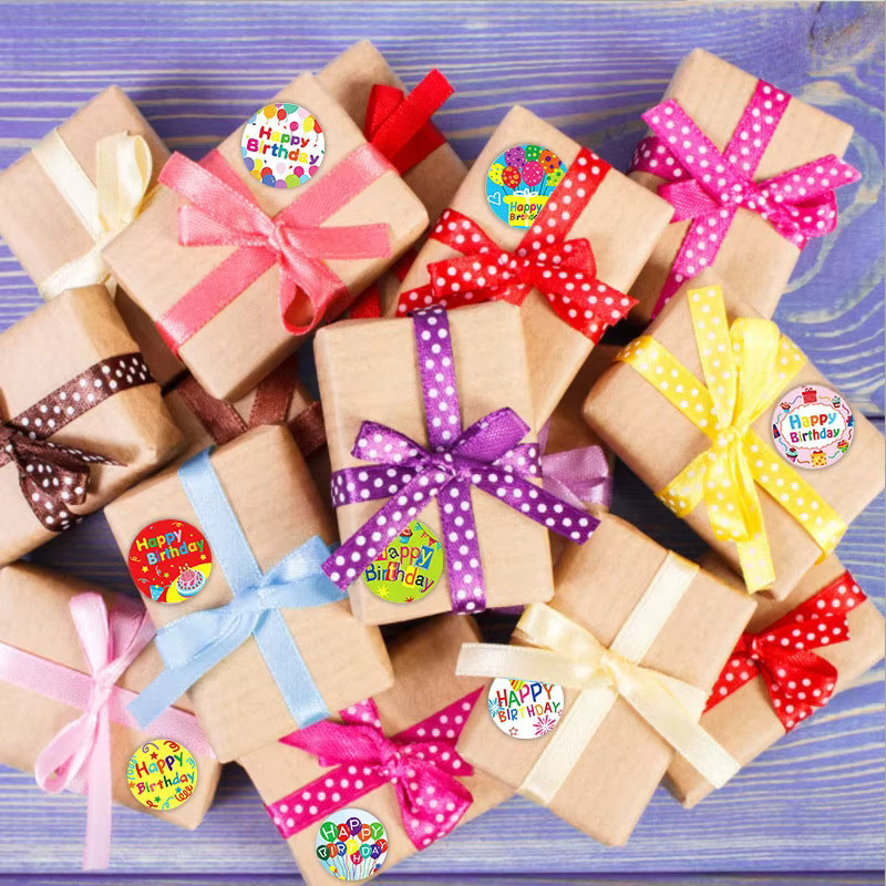 500 Stück Alles Gute zum Geburtstag Aufkleber in Mehrfarben, 1 Zoll Dekoration für Geschenkverpackungen und Briefpapier - Bild 2