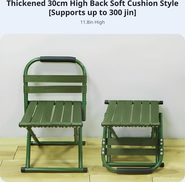 Klappbarer Outdoor-Hocker von Binchi Outdoor Product aus Metall und Polyester in Grün - Bild 1