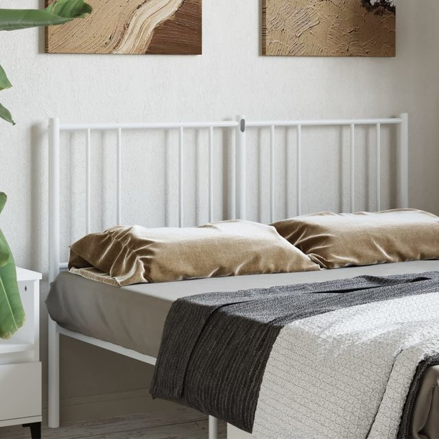 vidaXL Metall-Kopfteil in Weiß, Matt, Breite: 160 cm, Höhe: 90 cm, Tiefe: 3 cm - Bild 2