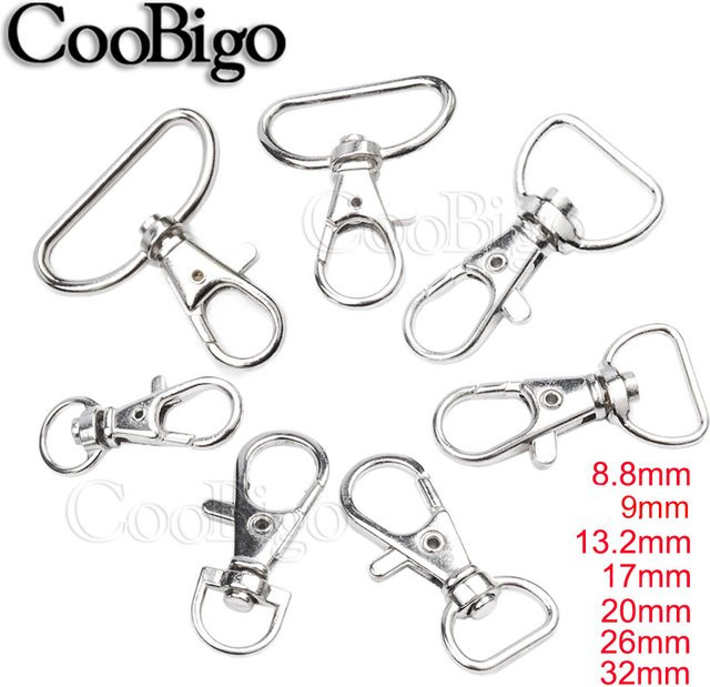 CooBigo Karabinerverschluss aus Metall mit Schnappclip und Musketon-Haken in Silber - Bild 1
