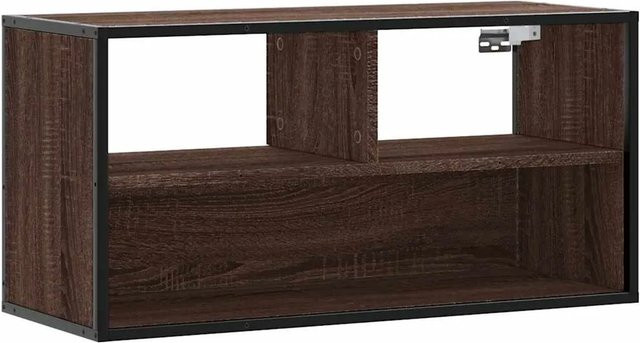 vidaXL TV-Schrank im Industrial Design aus Holz und Metall, Braun Eiche, B/T/H: 80 x 31 x 39,5 cm - Bild 1