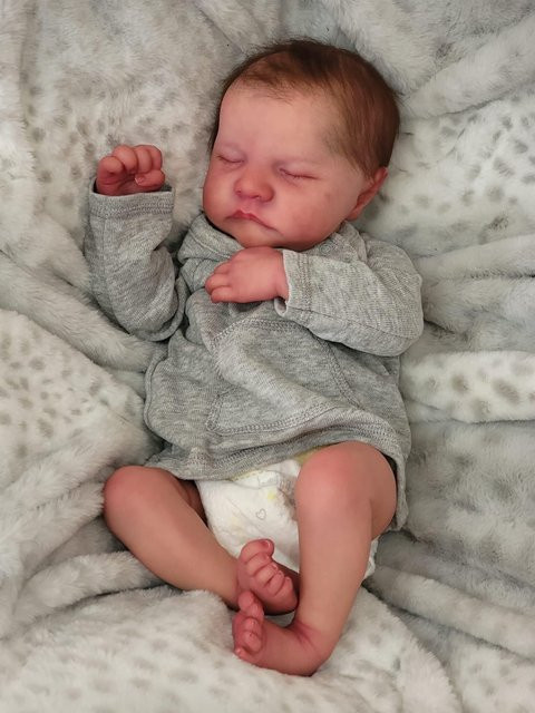NPK Reborn Puppe Levi, Neugeborenen Baby, Silikon, 19 Zoll, Junge - Bild 1