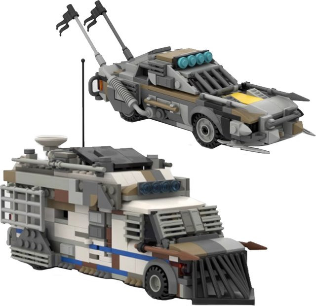Bricklink Technisches Auto MOC Zombie Doom Kommunikationsauto und Doomsday Muscle Car, Fahrzeuge, Set / Bundle - Bild 1
