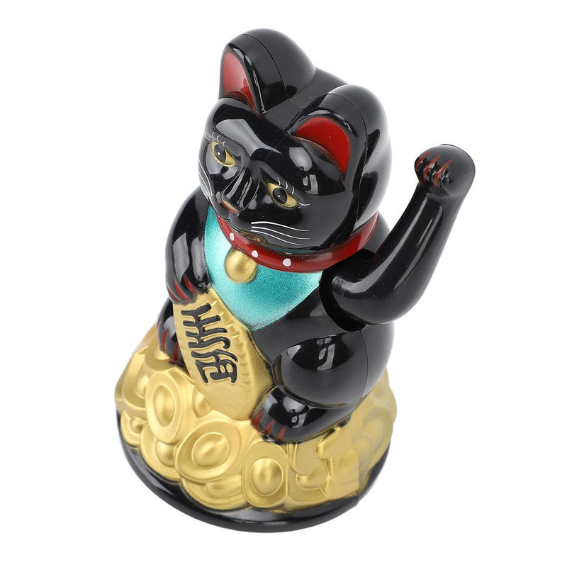 Tooarts Glückskatze-Ornament in Schwarz, batteriebetrieben, Höhe: 11,4 cm - Bild 5