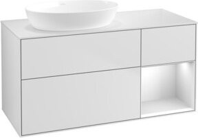 V&B Waschtischunterschrank Finion mit Wandbeleuchtung, Farbe: Weiß lackiert, Breite: 120 cm, Tiefe: 50,1 cm - Bild 1