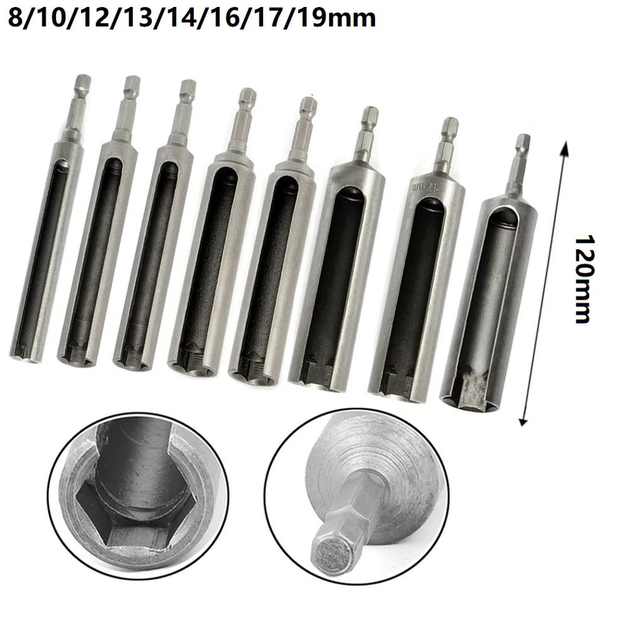 VIBRATITE Steckschlüssel-Set mit 1/4 Zoll Sechskantschaft und Schnellwechsel-Funktion, Farbe Silber, 8–19 mm - Bild 3