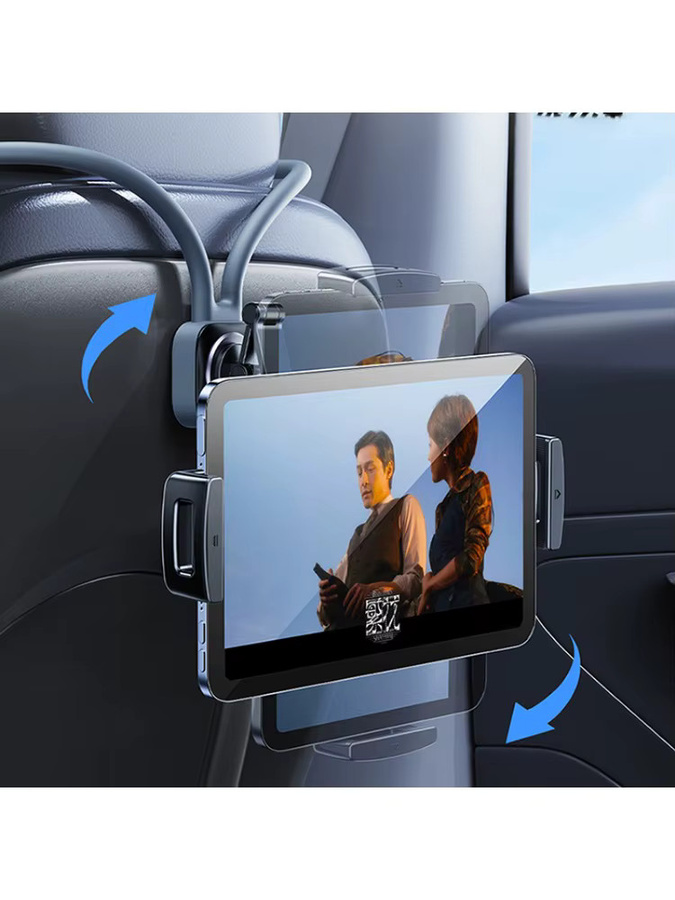 Eary iPad-Halterung für das Auto, flexibler Tablet-Ständer als Rücksitz-Organizer, Schwarz - Bild 5