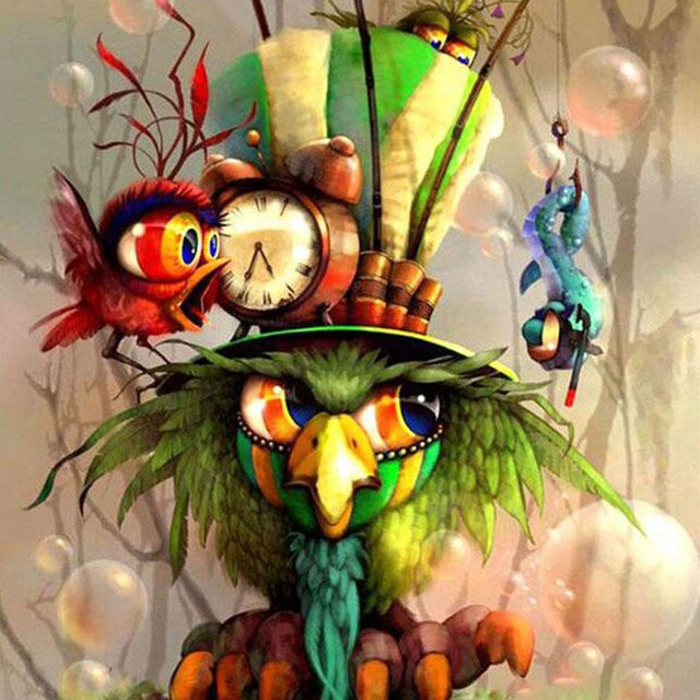 FIYO Vogel 5D DIY Diamantmalerei, Tier Specht, Diamantstickerei Kreuzstich, 60x60cm - Bild 1