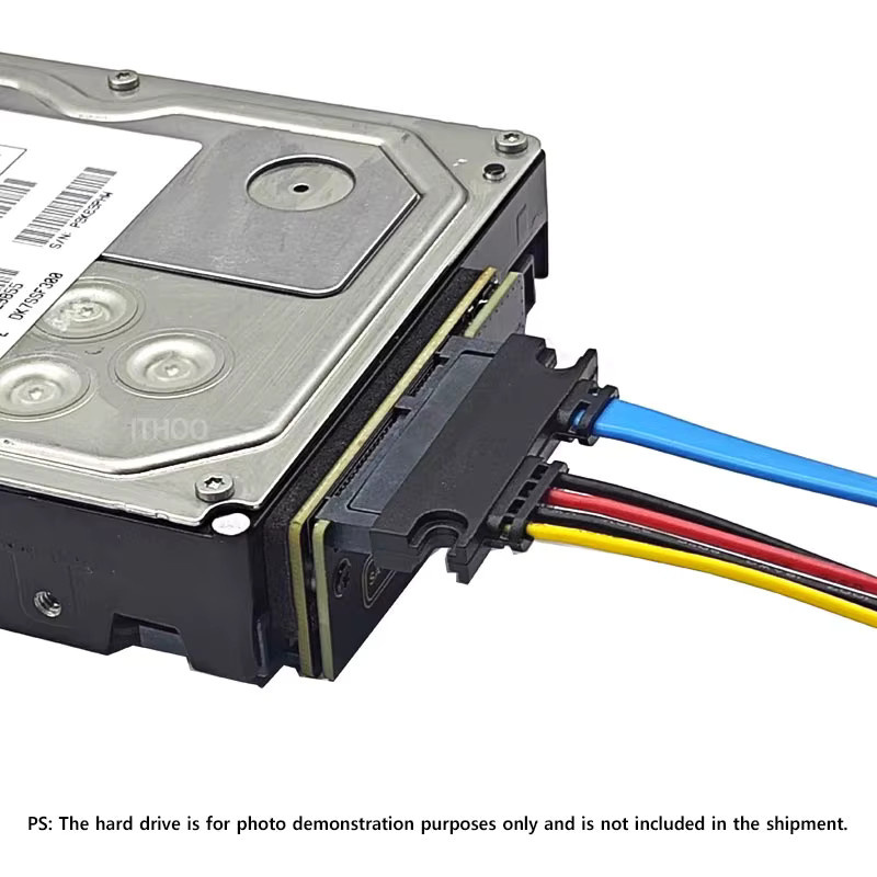 T.F.SKYWINDINTL SATA3.0 zu SAS Festplattenadapterkarte 6 Gbit/s, 22-poliger SATA-Stecker auf 29-polige SAS-Buchse, Erweiterungskarte für 2,5 und 3,5 Zoll Festplatten, Schwarz - Bild 3