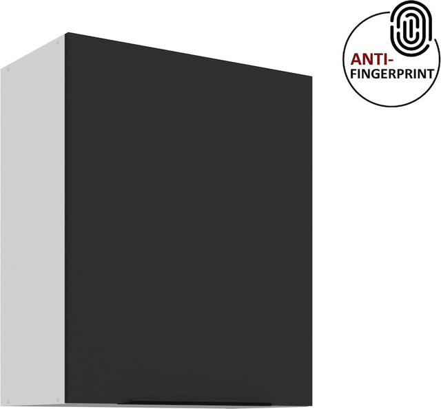 Küchen Hängeschrank ARIA Schwarz matt mit Einlegeböden Breite: 60 cm, Höhe: 72 cm - Bild 1