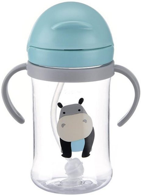 Chenxiaogang Baby-Fütterungsbecher mit Strohhalm und Trainingsbecher für Kinder in Grün, 350 ml - Bild 1