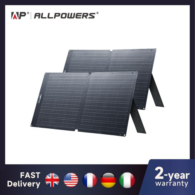 ALLPOWERS SE100 100W Solarpanel, faltbares monokristallines Solarpanel mit IP68 Wasserdichtigkeit in Schwarz für Powerstation und Outdoor - Bild 1