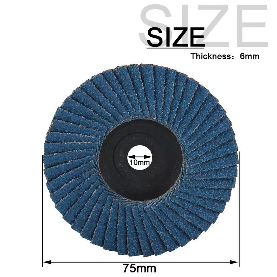 XMSJ Mini-Schleifscheiben Set für Winkelschleifer, 75 mm flache Schleifscheiben in Blau zum Polieren von Metall und Schleifen von Holz - Bild 2