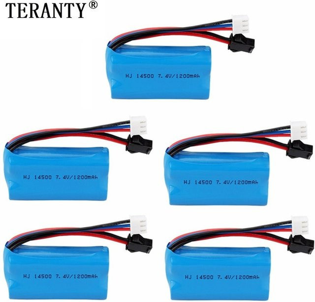 TERFPV Lipo Akku 7,4 V 1200mAh 14500 SM Blau für elektrische Spielzeug Wasserpistolen und RC Fahrzeuge - Bild 1