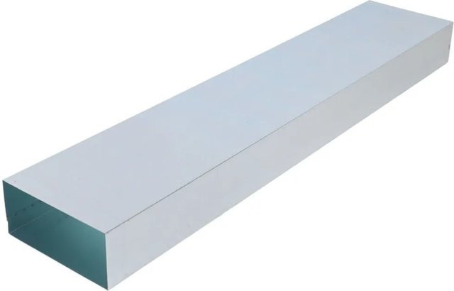 Subtiel Flachkanal aus verzinktem Stahl, Farbe Silber oder Weiß, B/H: 200 x 90 mm, Länge: 100 cm - Bild 1