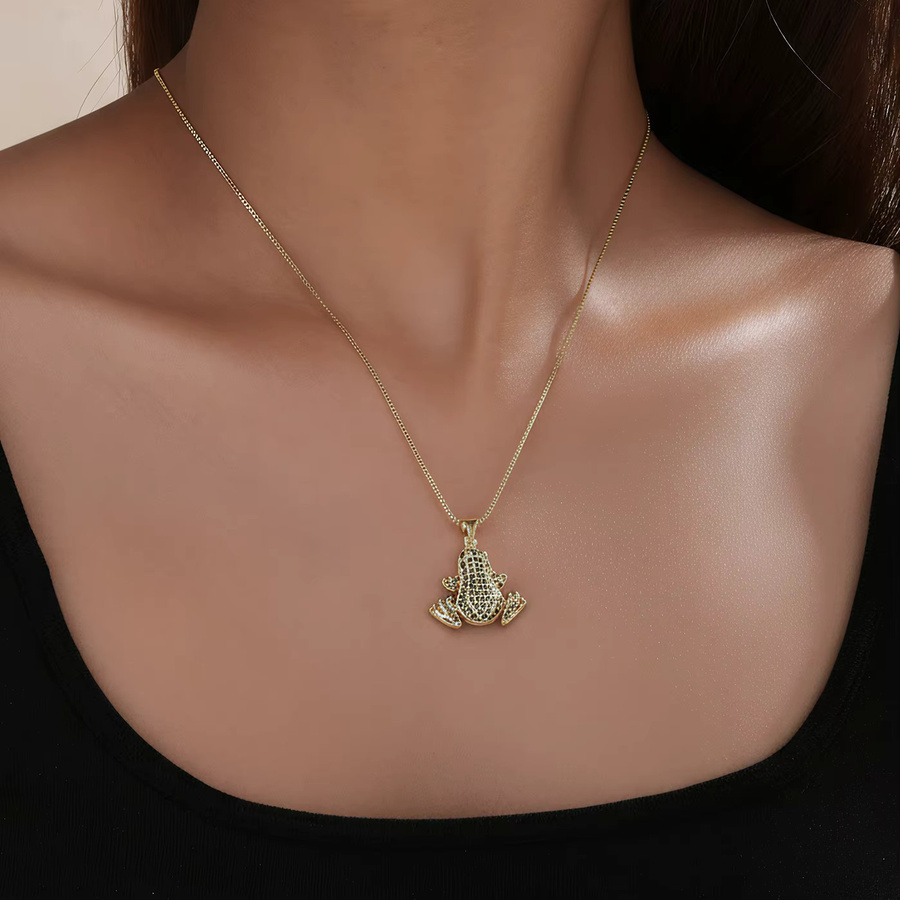 Nidin Mode Halskette, Kupfer, Zirkonia, Gold, Unisex - Bild 2
