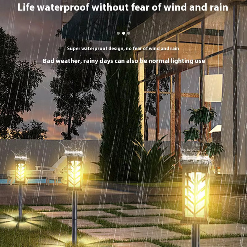 ESMARTER LED Solar Gartenleuchte für Wege und Auffahrten, Wasserdichte Solar-Pfadlampe in Schwarz mit warmweißem Licht - Bild 5