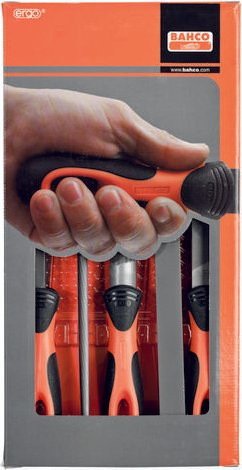 Bahco Ergo Feilensatz 5-teilig 250mm Hieb 1 & 2 in Orange - Bild 1
