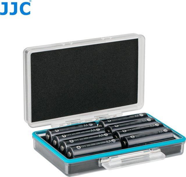 JJC AA-Batteriegehäuse mit 8 Steckplätzen, wasserabweisender und stoßfester Batterie-Aufbewahrungskoffer für 8 x AA 14500-Batterien, AA-Batterie-Organizer - Bild 1