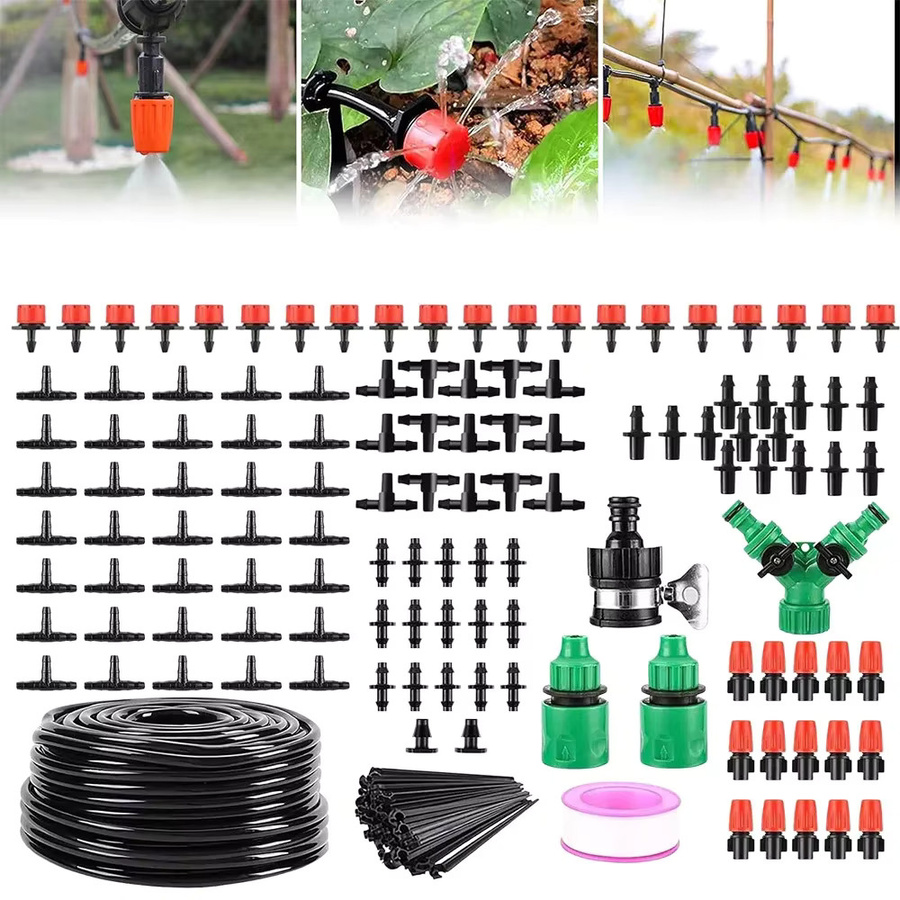 Tropfbewässerungssystem aus Kunststoff mit verstellbaren Düsen und Flow Control, Schwarz, Länge: 30 m - Bild 4