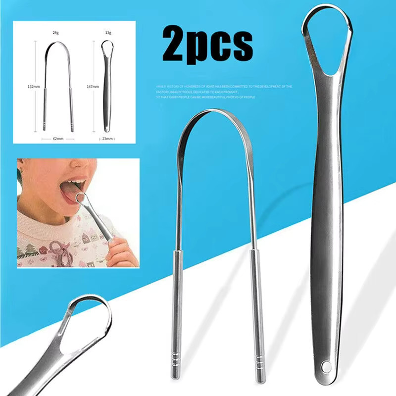 YIBEI Zungenschaber Edelstahl, 2 Stück, Unisex - Bild 2