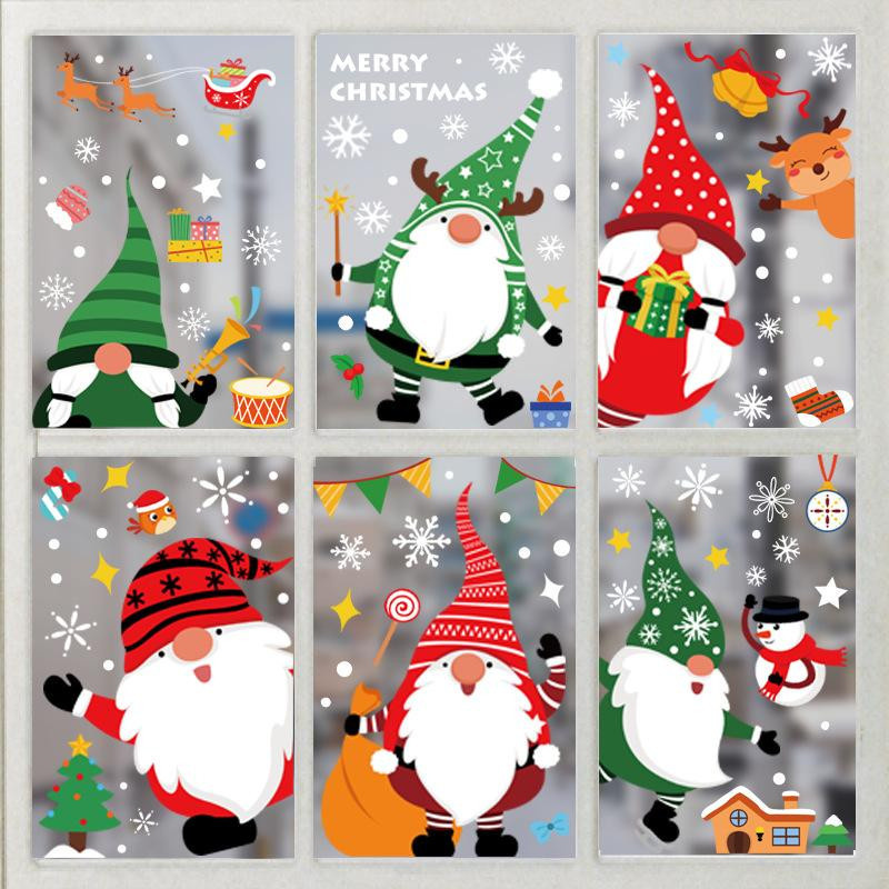 6er Set ABXMAS Weihnachts Fenster Aufkleber aus PVC in Blau und Multicolour zur Dekoration für Zuhause und Kinderzimmer - Bild 3