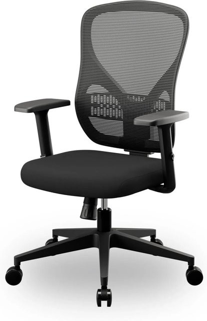 JAN NOWAK Drehbarer Bürostuhl ORBIT in Schwarz mit Netzgewebe und Armlehnen - Bild 1
