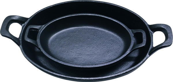 Primaster Pfännchen Set mit den Maßen B/T/H: 24 x 17 x 4,5 cm und 18 x 12 x 3 cm