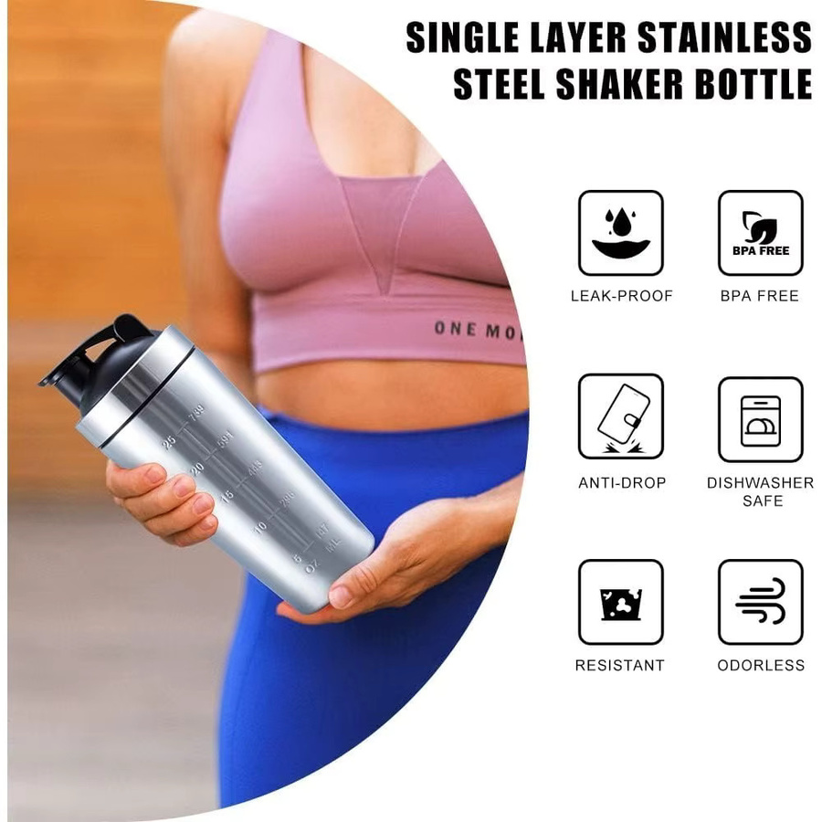 Kahla Premium Protein-Shaker-Becher aus Edelstahl mit Metall-Edelstahlkugel, Silber, 700 ml - Bild 5