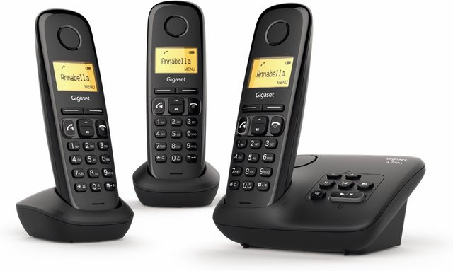 Gigaset A270A Trio Schnurloses DECT-Telefon mit Anrufbeantworter und Freisprecheinrichtung in Schwarz - Bild 1