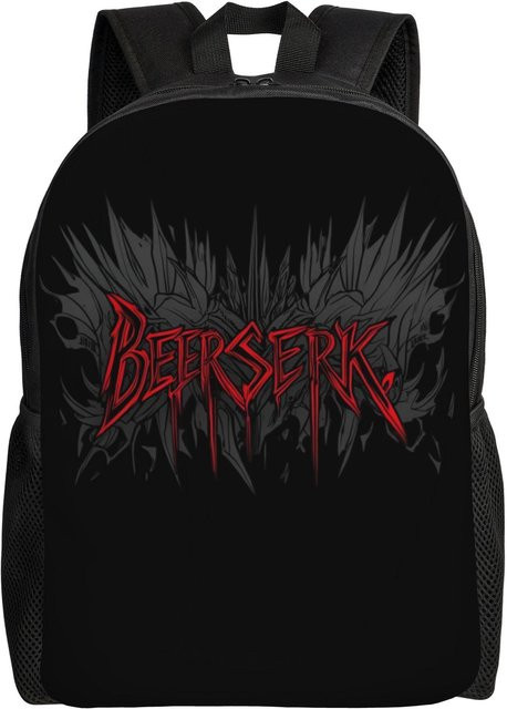 B-Berserkes Laptop-Rucksack für Damen und Herren in Schwarz als lässige Büchertasche für College, Schule und Studenten - Bild 1