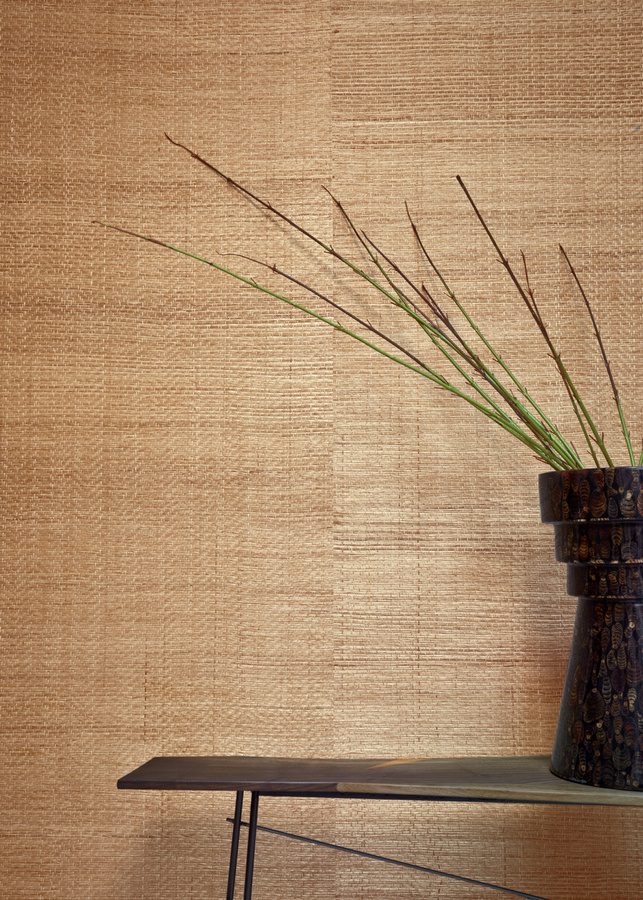 CMO Paris Tapete Abaca Herbacé in Naturel mit abstraktem Design aus Vlies in Beige und Braun - Bild 1