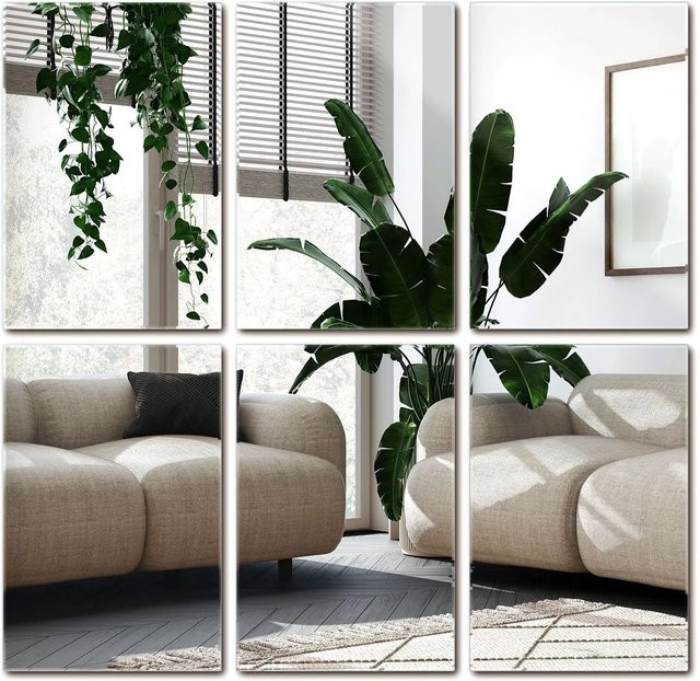 Wallfluent Spiegelkacheln Set, 6 Stück, rechteckig, B: 20 cm, H: 30 cm, transparent und selbstklebend - Bild 1