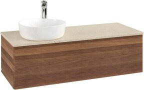 V&B Waschtischunterschrank Antao mit Frontstruktur und Beleuchtung in Weiß, B/T/H: 120 x 50 x 50 cm - Bild 1