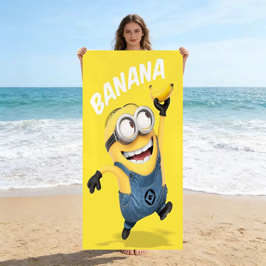 Potdemiel Bananen-Minions Strandtuch aus Mikrofaser in Gelb, schnelltrocknend und sandfrei - Bild 3