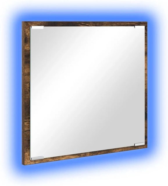 vidaXL LED-Badezimmerspiegel aus Holz in Geräucherte Eiche, Rechteckig, B: 40 cm, H: 37 cm, T: 8,5 cm - Bild 1