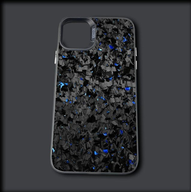 Stoßfeste Handyhülle mit Carbonfaser-Muster für Apple iPhone 11 bis 16 Pro Max in Grau Matt - Bild 1