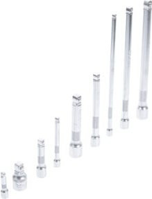 BGS Kippverlängerungs-Satz in Silber, 9-teilig mit 6,3 mm (1/4 Zoll), 10 mm (3/8 Zoll) und 12,5 mm (1/2 Zoll) - Bild 1