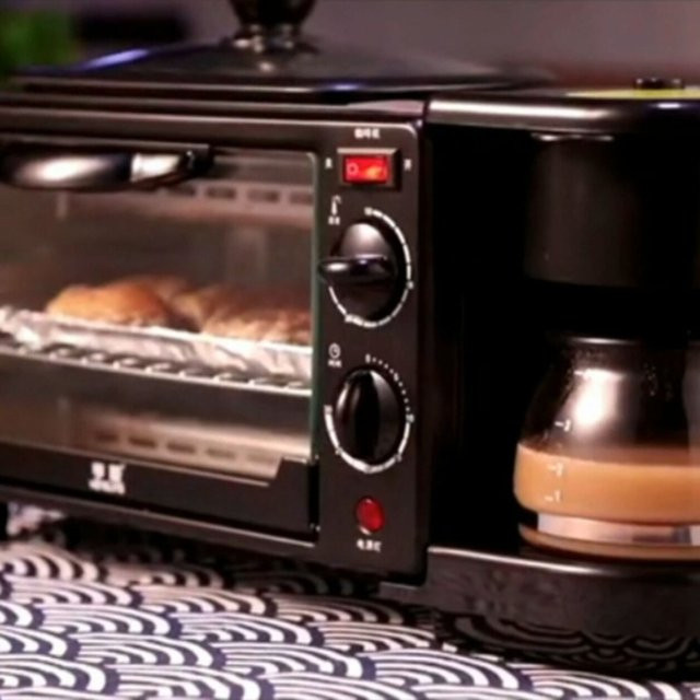 Maiou 3-in-1 Frühstücksmaschine mit Backfunktion und Timer in Schwarz - Bild 1